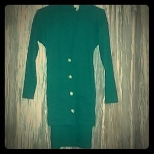 Vintage S. Roberts long sleeve green dress